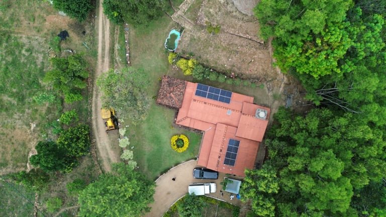 Nuestra granja en Sri Lanka vista desde el cielo